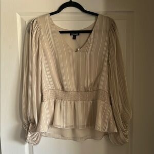 Express Cream Blouse Elegant Top